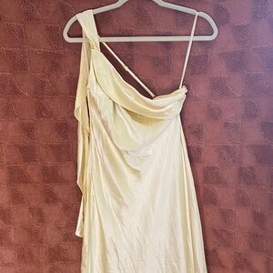 Hello Molly Light Yellow One-Shoulder Dress NWT